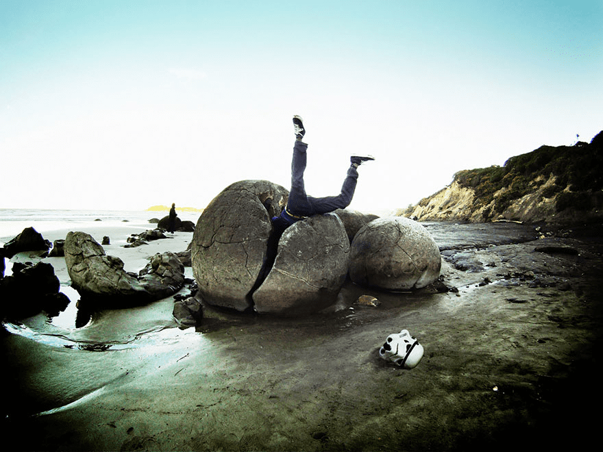 The Moeraki Boulders (Dragon Eggs) at New Zealand’s Koekohe Beach